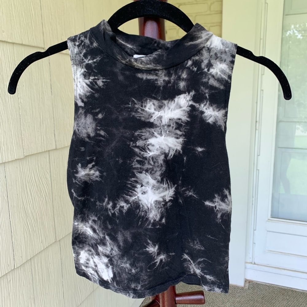High neck tie dye cropped top